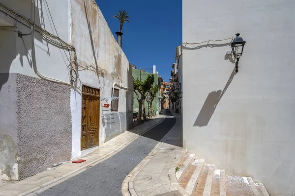 Villajoyosa Street Multi Colored Houses Villajoyosa Coastal Town Alicante Province — Stock Photo, Image