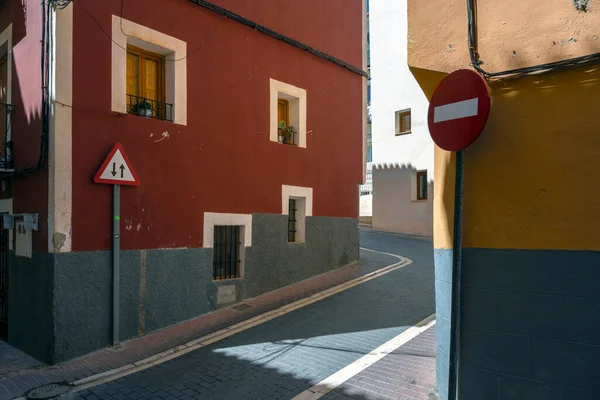 Villajoyosa Ulice Pestrobarevnými Domy Villajoyosa Pobřežní Město Provincii Alicante Valencijské — Stock fotografie
