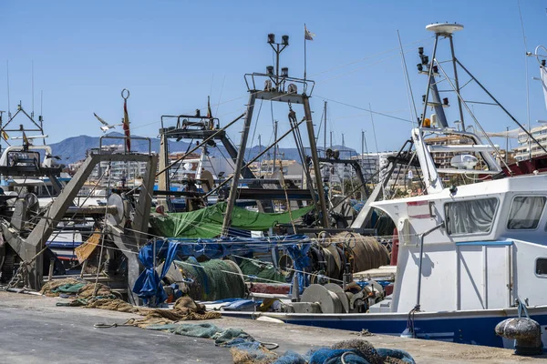 Fiskehamn Villajoyosa Kuststad Provinsen Alicante Valencia Spanien Vid Medelhavet — Stockfoto