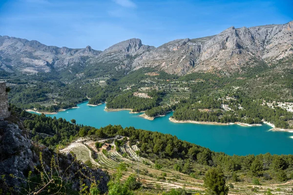 Seenlandschaft Der Nähe Von Guadalest Castell Guadalest Provinz Alicante Gemeinschaft — Stockfoto