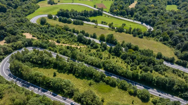 Δρόμος Τερματισμού Στη Νότια Πολωνία Όπως Φαίνεται Από Ψηλά — Φωτογραφία Αρχείου