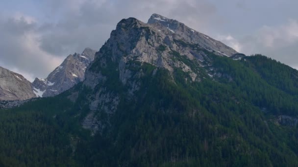 Mountain Picks Hintersee Lake Ramsau Berchtesgadener Land Bavaria Germany — Stock Video