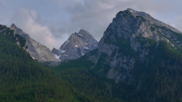 Lake Hintersee Germany Bavaria National Park Ramsau Alps Alpine Landscape — Stock Video