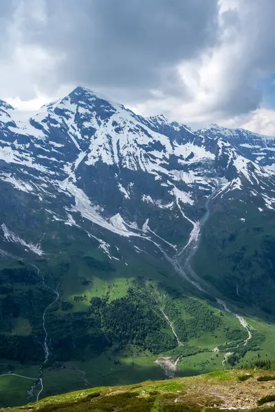 Прекрасний Повітряний Широкий Вид Гору Дикий Парк Високій Альпійській Дорозі Ліцензійні Стокові Зображення