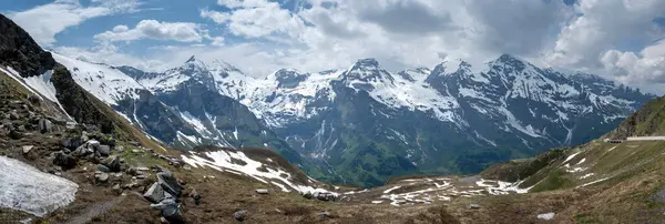 Прекрасний Повітряний Широкий Вид Гору Дикий Парк Високій Альпійській Дорозі Ліцензійні Стокові Зображення