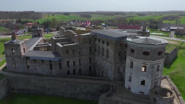 Ruins Old Castle Krzyztopor Ujazd Poland One Largest Palace Buildings — Stock Video
