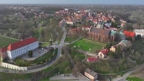 Vue Aérienne Sur Sandomierz Une Petite Ville Médiévale Pologne Située — Video