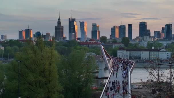 Warszawa Polen April 2024 Het Panoramische Uitzicht Het Centrum Van — Stockvideo