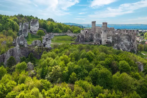 Ruins Medieval Castle Rock Ogrodzieniec Poland One Strongholds Called Eagles Royalty Free Stock Images