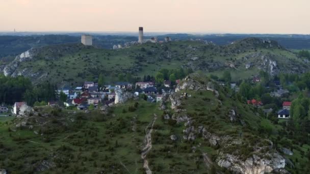 Ruínas Castelo Olsztyn Perto Czestochowa Cracóvia Czestochowa Upland — Vídeo de Stock