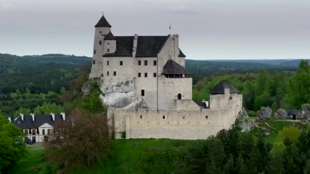 中世の城の遺跡 ポーランドのボブリス — ストック動画