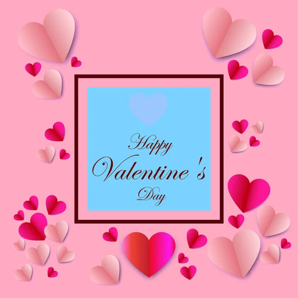 Feliz Dia Dos Namorados Dia Dos Namorados Fundo Com Corações —  Vetores de Stock