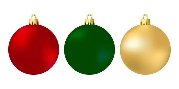 Барвисті Різдвяні Кульки Реалістичні Прикраси Векторні Ілюстрації — стоковий вектор