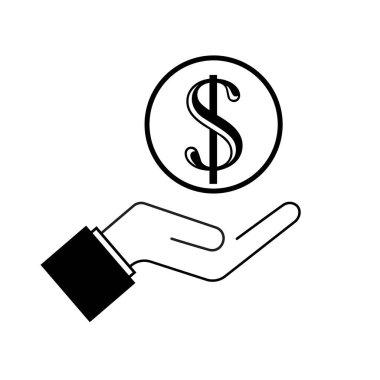 ABD dolar işaretleri, dolar yeniden yükleme simgesi, dolar takas simgesi, yeniden finanse, geri ödeme, sigorta konsepti, el çizgisi simgesi