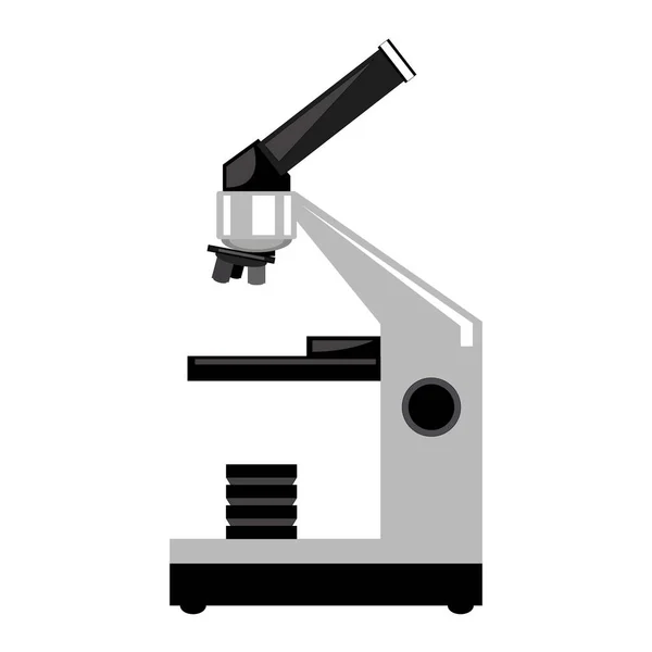 Mikroskop Vektordarstellung Flacher Silhouette Auf Weißem Hintergrund — Stockvektor