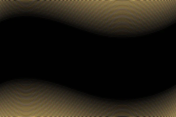 Abstraktes Gelbes Wellenmuster Auf Dunklem Hintergrund Mit Kopierraum — Stockvektor