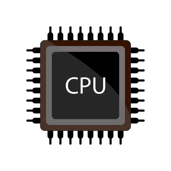 Macro Puce Cpu Icône Microprocesseur Données Numériques — Image vectorielle