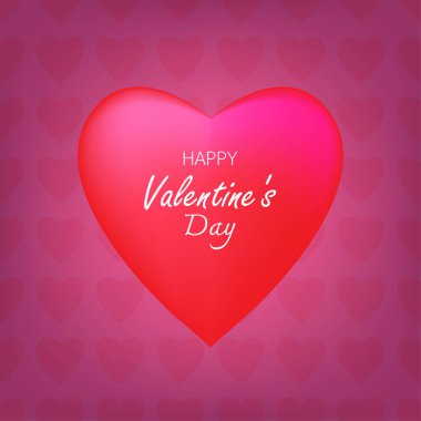 Happy Valentine's Day. Hand lettering card. Abstract background with bright pink vector.