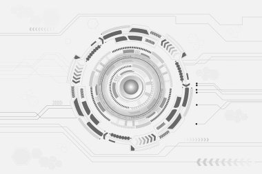Gri arka planda dijital internet iletişimi. communication, high technology concept, science, technology background