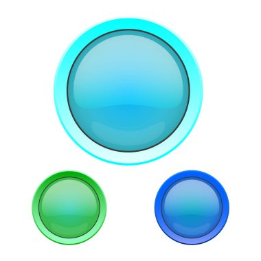 Power Switch icons vector buttons. Colorful push buttons.