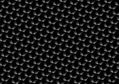 Abstract geometric metallic shapes  on dark background