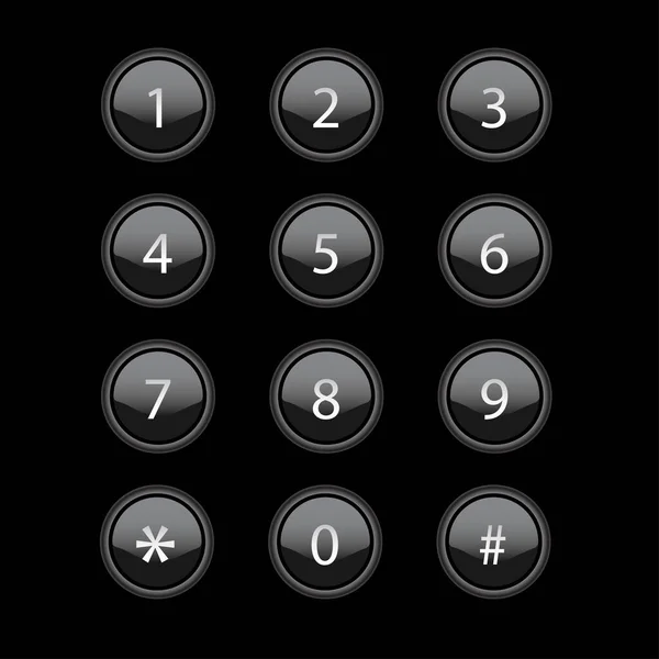 黑色背景电话键盘 — 图库矢量图片