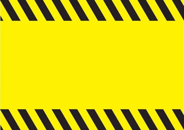 Vorsicht Sicherheitsbanner Schwarz Gelb Gestreift Leere Warnhinweise — Stockvektor