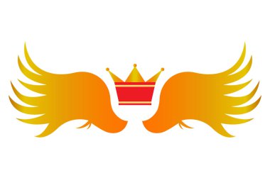 Taç ve kanatlar Vektör illüstrasyonu.