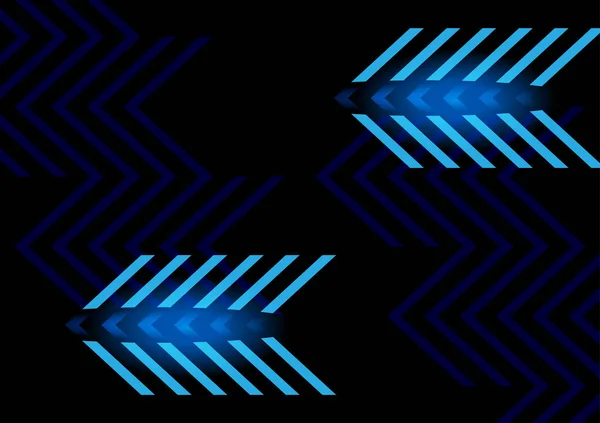 Neon Futuristische Overdracht Pijl Pictogram Abstract Blauwe Pijl Gloeiend Met — Stockvector