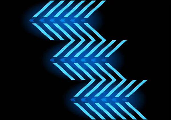Icona Futuristica Della Freccia Trasferimento Neon Astratto Freccia Blu Incandescente — Vettoriale Stock