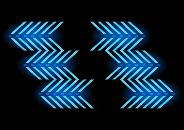 Icona Futuristica Della Freccia Trasferimento Neon Astratto Freccia Blu Incandescente — Vettoriale Stock