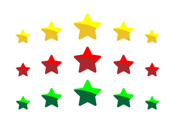 Pięć Gwiazdek Płaska Ikona Dla Aplikacji Stron Internetowych Gwiazdy Oceniają — Wektor stockowy