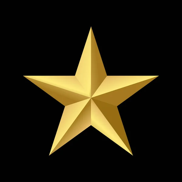 Icono Abstracto Estrella Dorada Sobre Negro Ilustración Vectorial — Vector de stock