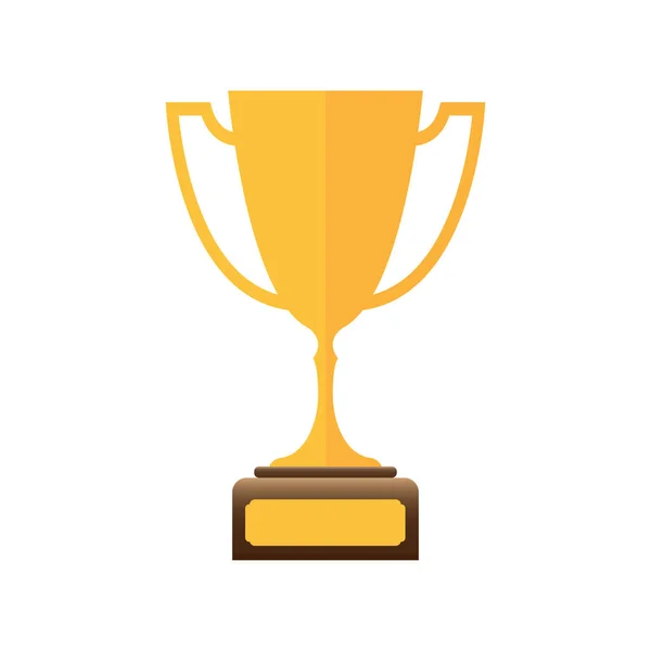Золотой Кубок Белом Фоне Лучший Простой Чемпионат Трофей Векторная Иллюстрация — стоковый вектор