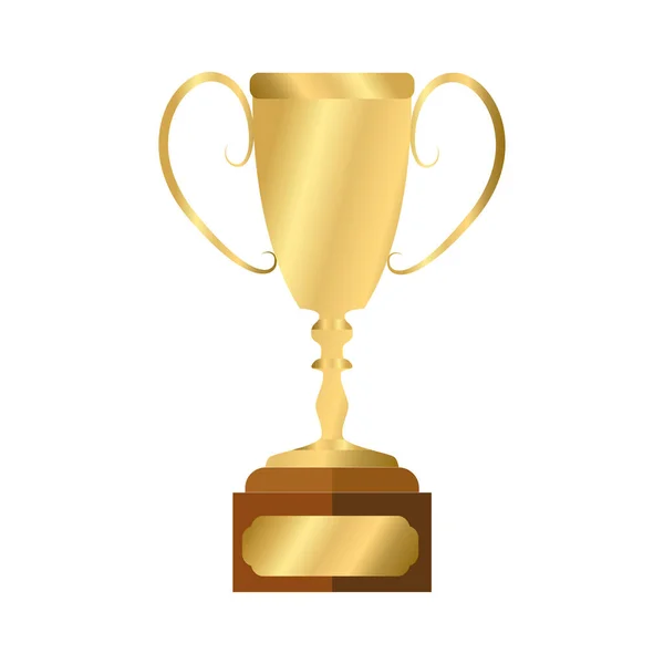 Goldener Pokal Isoliert Auf Weißem Hintergrund Besten Einfach Meisterschaft Oder — Stockvektor