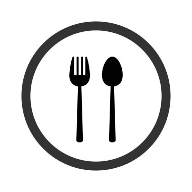 Çatal ve kaşık ikonu. vektör illüstrasyonu.