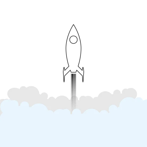 Запуск Ракеты Космос Значок Ракеты — стоковый вектор