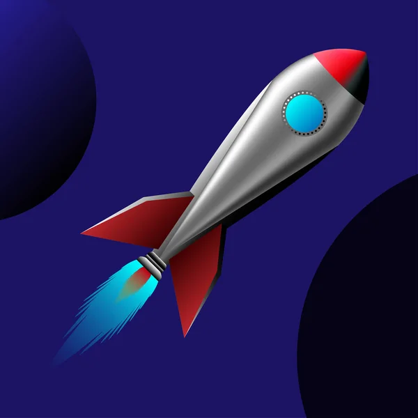 Illustration Cartoon Rocket Space Ship — Stock Vector