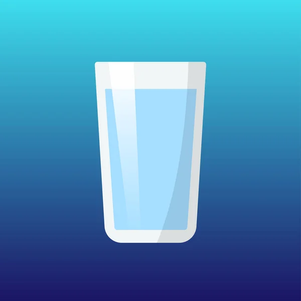 Glas Mit Wasser Isoliert Vektorillustration — Stockvektor