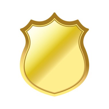 Gloden arması, güvenlik ve koruma sembolü, beyaz arka planda..