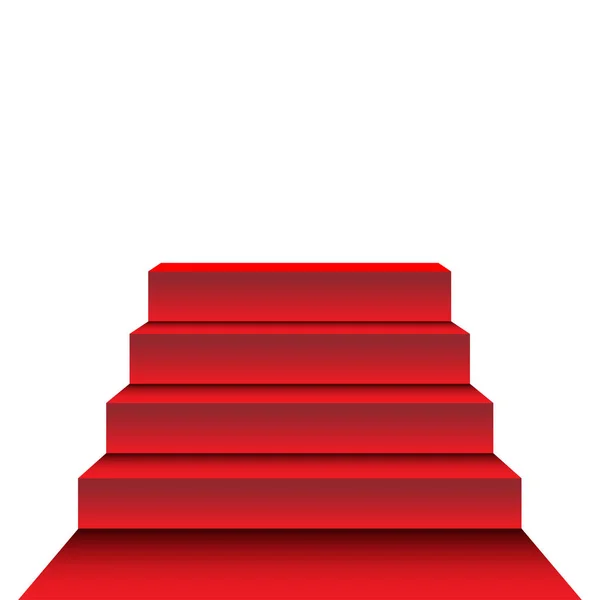 Rote Treppe Auf Weißem Hintergrund Eps10 Vektor — Stockvektor