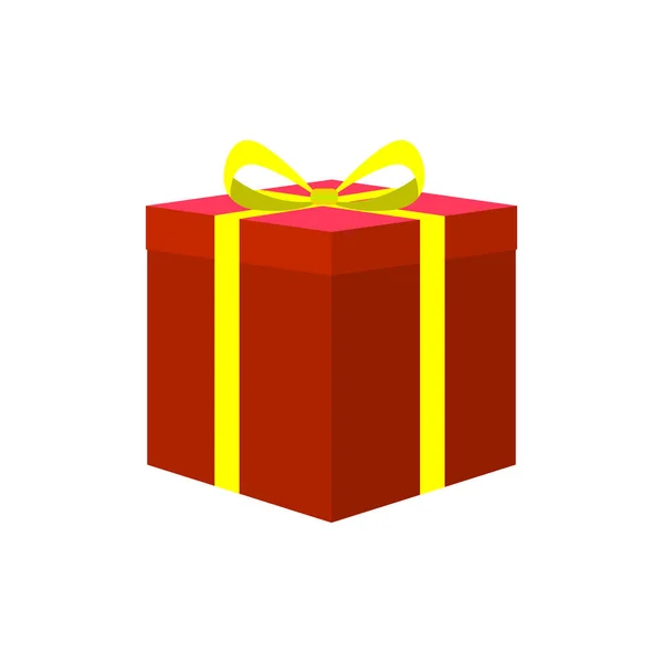 Geschenk Box Symbol Mit Schleife Liebesgruß Vorlage Für Paare Geschenk — Stockvektor