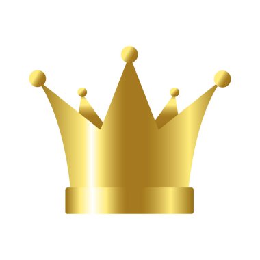 Altın taç. Kral, kraliçe, prenses tacı, şampiyonlar, kazananlar ve diğerleri. Beyaz arkaplanda vektör illüstrasyonu.