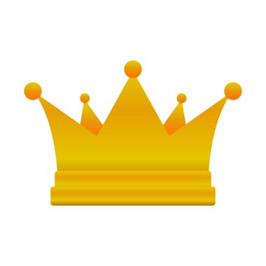 Altın taç. Kral, kraliçe, prenses tacı, şampiyonlar, kazananlar ve diğerleri. Beyaz arkaplanda vektör illüstrasyonu.