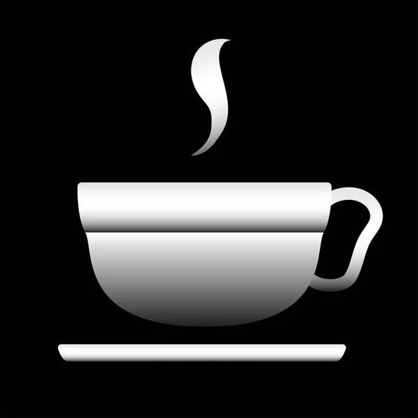 Šálek Kávy Černém Pozadí Ikona Kávy Vektorová Ilustrace — Stockový vektor