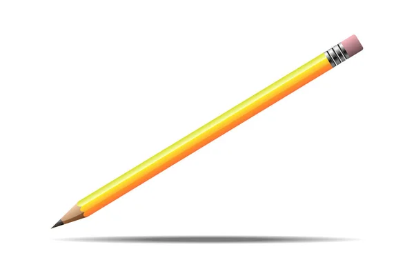 Crayon Jaune Icône Graphite Isolé Sur Blanc — Image vectorielle