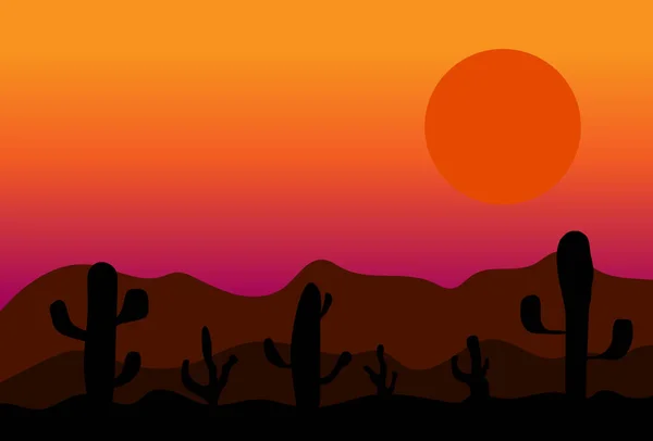 Абстрактні Гори Ландшафт Текстів Барвистий Пустельний Пейзаж Кактусами Дикий Захід — стоковий вектор