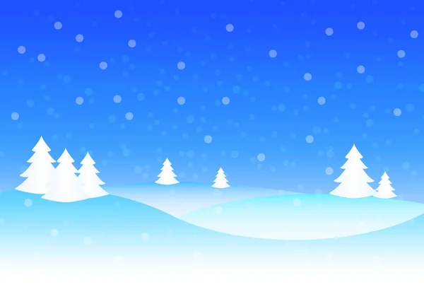 Snowflakes Winter Background Winter Landscape Christmas Tree — Stock Vector