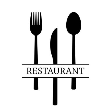 Restoran logo ikonu vektör şablonu beyaz arkaplan üzerinde izole