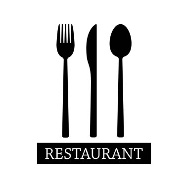 Restoran logo ikonu vektör şablonu beyaz arkaplan üzerinde izole